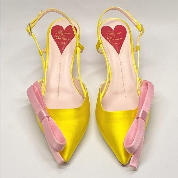 Roger Vivier 55mm Virgule Bow satin pumps size 36.5 - Picture 4 of 15